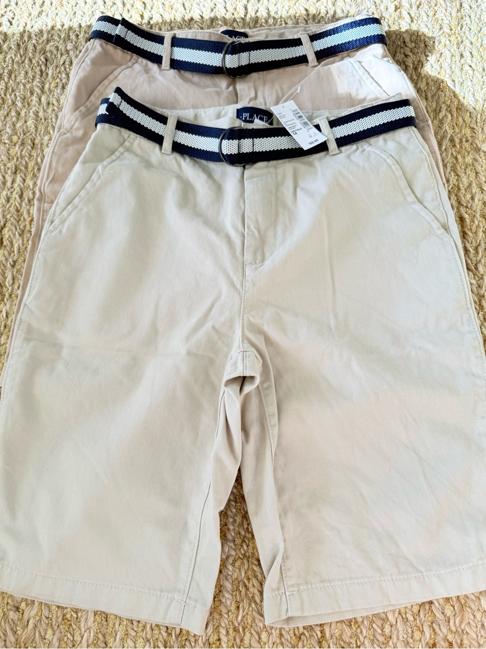 The Children’s Place Boys Lot of 2 Pair Khaki Adjustable Waist Shorts Size 14